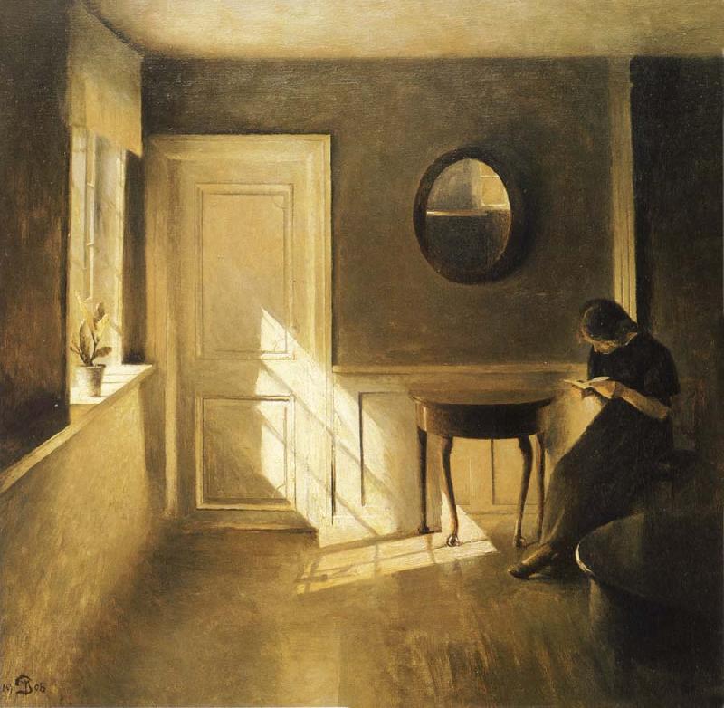 Peter ilsted Interior with Girl Reading